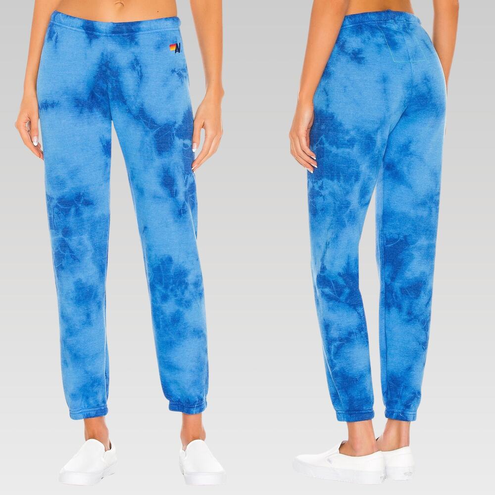 Aviator Nation Hand Dyed Tie Dye Sweatpants size Large Blue Like New